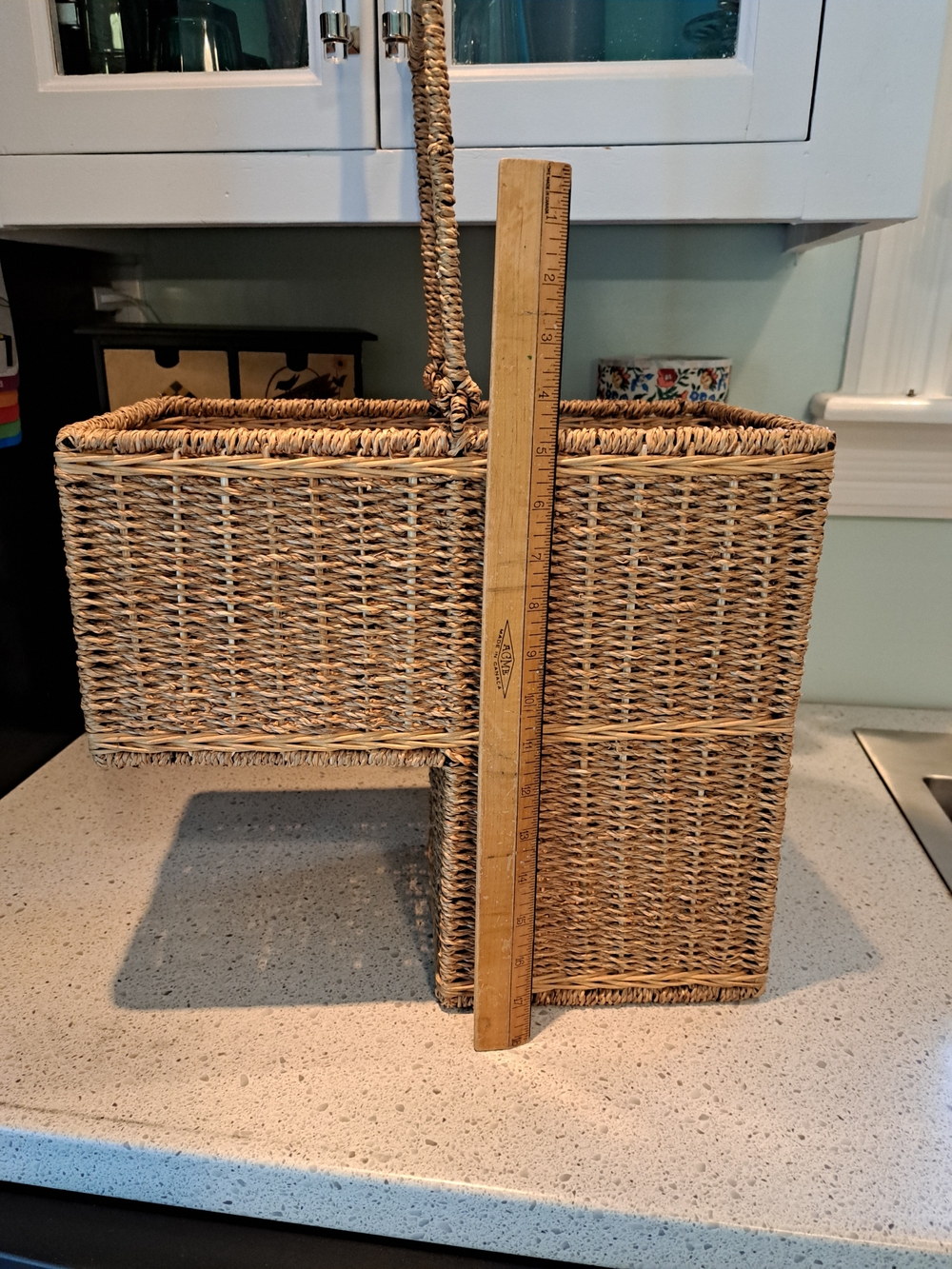 Woven Seagrass Two-Tier Stair Basket - Natural